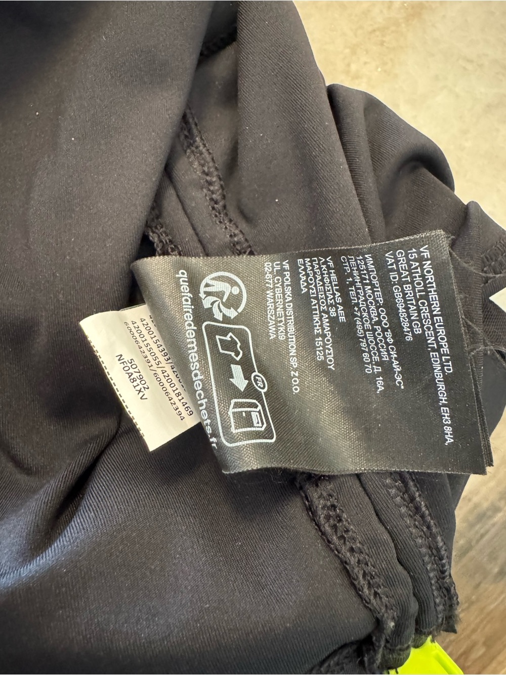 The North Face Women's Black Long-Sleeve Trailwear Top with Neon Yellow Logo - Picture 7 of 8
